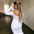 Long Skirt Deep V-neck Long-sleeved Knitted Jumper - ROUTINE FASHION